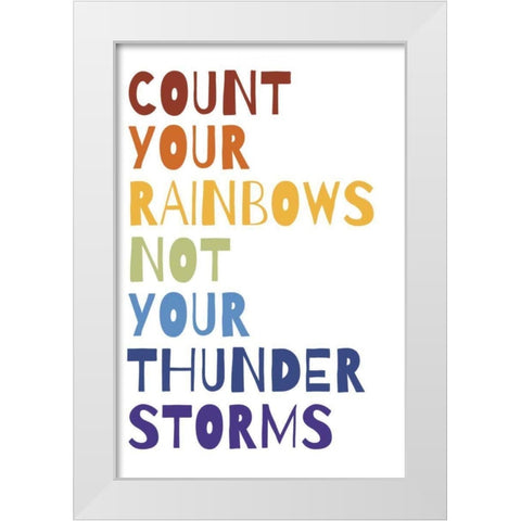 Count Your Rainbows Warm White Modern Wood Framed Art Print by Wild Apple Portfolio