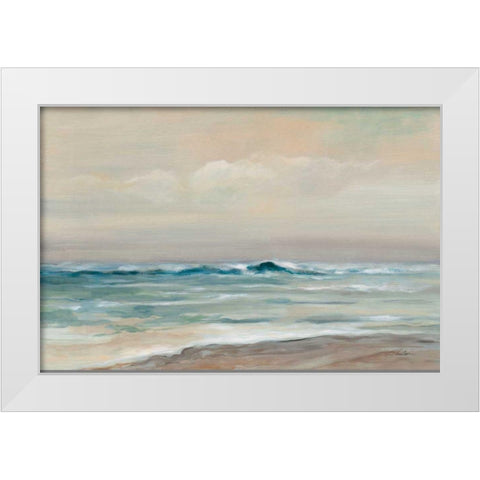 Whispering Wave White Modern Wood Framed Art Print by Vassileva, Silvia