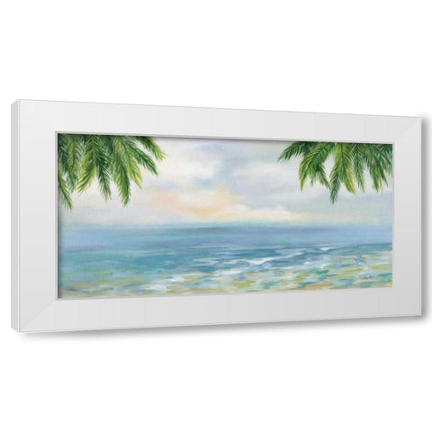 Island Morning White Modern Wood Framed Art Print by Vassileva, Silvia