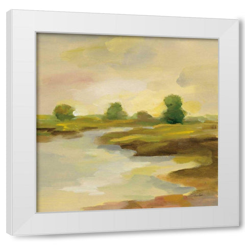 Chartreuse Fields I White Modern Wood Framed Art Print by Vassileva, Silvia