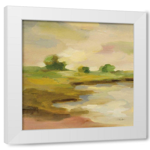 Chartreuse Fields II White Modern Wood Framed Art Print by Vassileva, Silvia