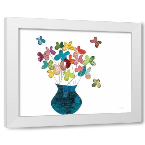 Butterfly Bouquet on White White Modern Wood Framed Art Print by Prahl, Courtney