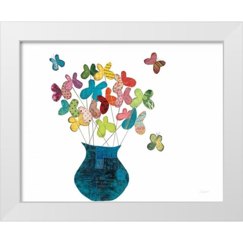 Butterfly Bouquet on White White Modern Wood Framed Art Print by Prahl, Courtney