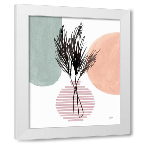 Pampas Stem Still Life White Modern Wood Framed Art Print by Panganiban, Karyn