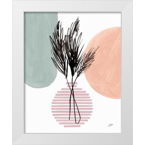 Pampas Stem Still Life White Modern Wood Framed Art Print by Panganiban, Karyn