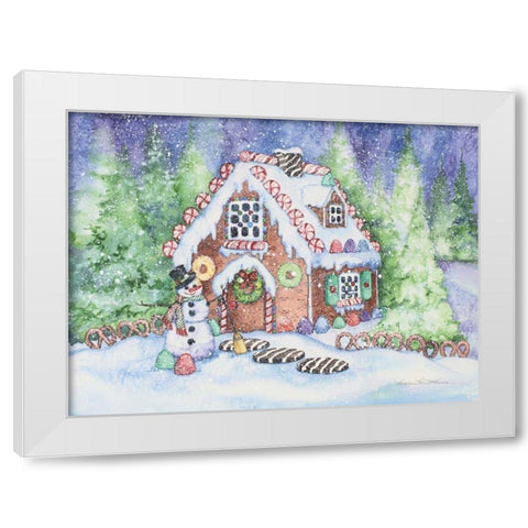 Gingerbread House White Modern Wood Framed Art Print by McKenna, Kathleen Parr