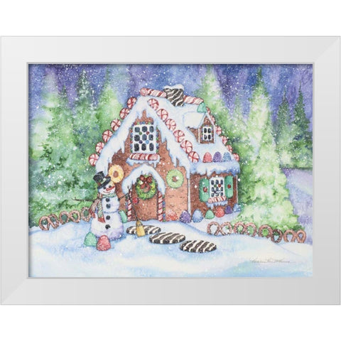Gingerbread House White Modern Wood Framed Art Print by McKenna, Kathleen Parr