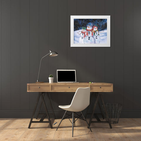 Snowmen White Modern Wood Framed Art Print by McKenna, Kathleen Parr