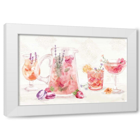 Classy Cocktails I White Modern Wood Framed Art Print by June, Dina