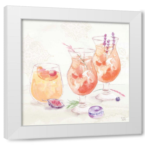 Classy Cocktails III White Modern Wood Framed Art Print by June, Dina