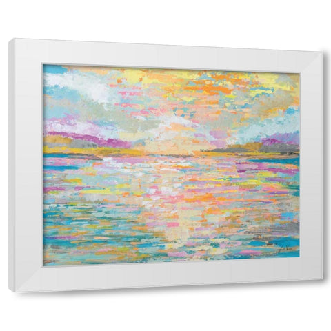 Ocean Sunrise White Modern Wood Framed Art Print by Vertentes, Jeanette