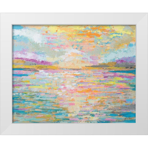 Ocean Sunrise White Modern Wood Framed Art Print by Vertentes, Jeanette