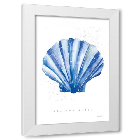 Scallop Shell White Modern Wood Framed Art Print by Charro, Mercedes Lopez