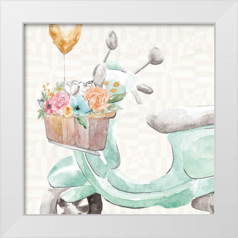 World Tour IX White Modern Wood Framed Art Print by June, Dina