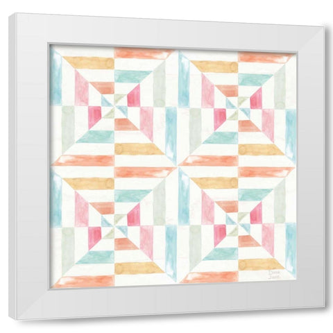 World Tour Pattern IVA White Modern Wood Framed Art Print by June, Dina