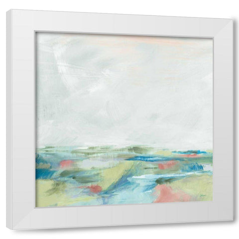 Blue Horizon Sq I White Modern Wood Framed Art Print by Schlabach, Sue