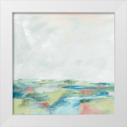 Blue Horizon Sq I White Modern Wood Framed Art Print by Schlabach, Sue