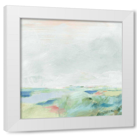 Blue Horizon Sq II White Modern Wood Framed Art Print by Schlabach, Sue
