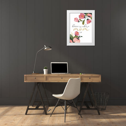 Romantic Floral III Sentiment White Modern Wood Framed Art Print by Wild Apple Portfolio