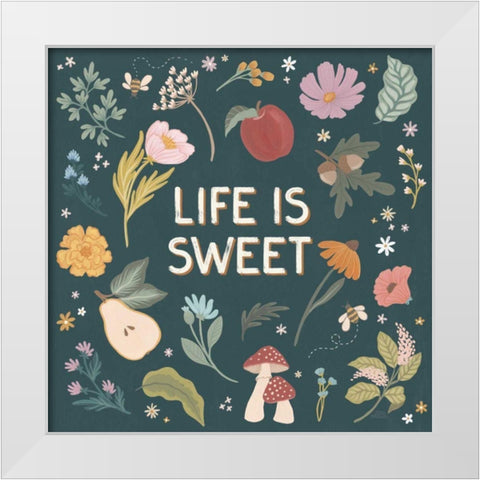 September Sweetness II Dark White Modern Wood Framed Art Print by Marshall, Laura