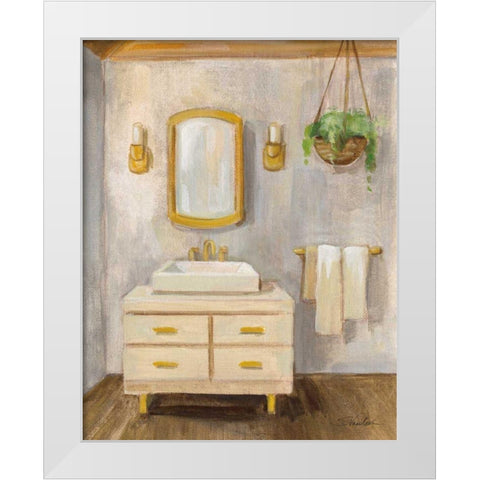 Attic Bathroom I Crop White Modern Wood Framed Art Print by Vassileva, Silvia