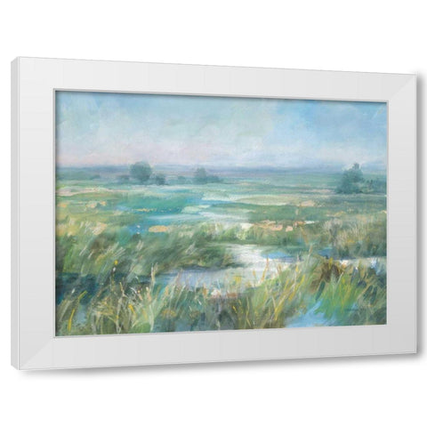 April Meadows White Modern Wood Framed Art Print by Nai, Danhui