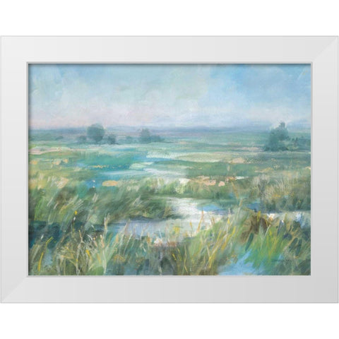 April Meadows White Modern Wood Framed Art Print by Nai, Danhui