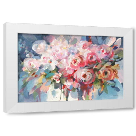Fullness of Flowers White Modern Wood Framed Art Print by Nai, Danhui
