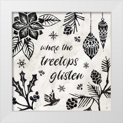 Woodcut Christmas VIII White Modern Wood Framed Art Print by Brissonnet, Daphne