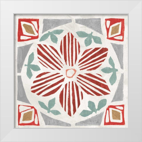 Woodcut Christmas IX Color White Modern Wood Framed Art Print by Brissonnet, Daphne