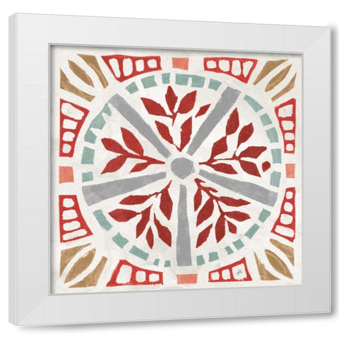 Woodcut Christmas X Color White Modern Wood Framed Art Print by Brissonnet, Daphne