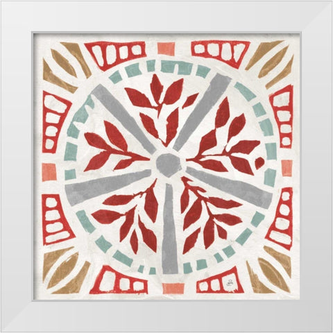 Woodcut Christmas X Color White Modern Wood Framed Art Print by Brissonnet, Daphne