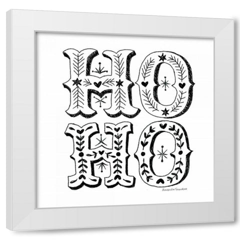 Ho Ho White Modern Wood Framed Art Print by Snowdon, Alexandra
