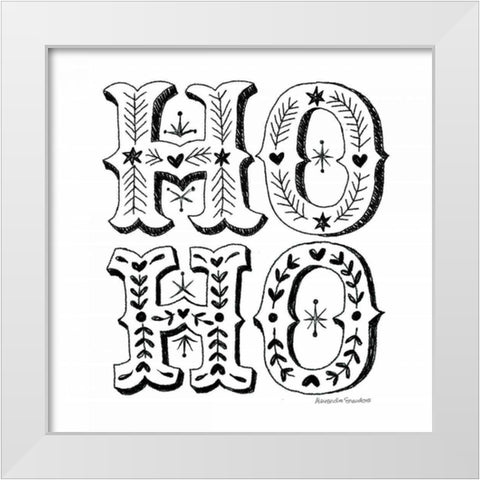 Ho Ho White Modern Wood Framed Art Print by Snowdon, Alexandra