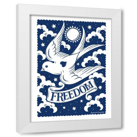 Freedom Bird White Modern Wood Framed Art Print by Snowdon, Alexandra