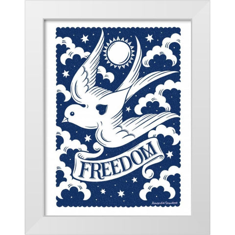 Freedom Bird White Modern Wood Framed Art Print by Snowdon, Alexandra