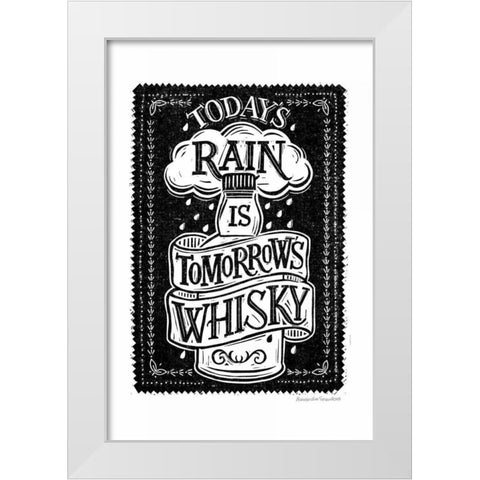 Whisky Rain White Modern Wood Framed Art Print by Snowdon, Alexandra