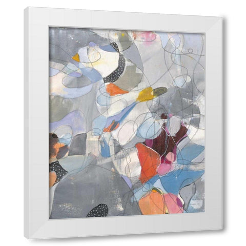 Line Abstract White Modern Wood Framed Art Print by Nai, Danhui