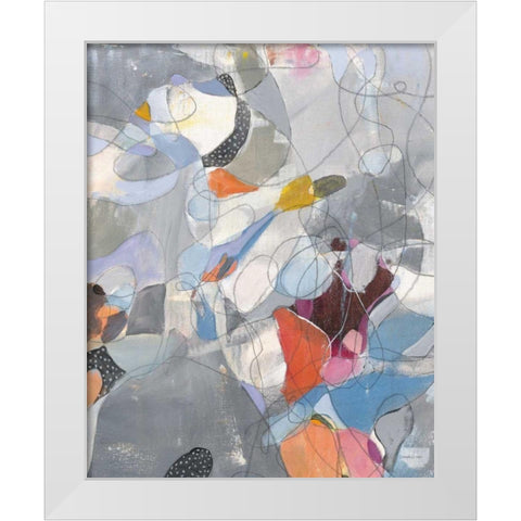 Line Abstract White Modern Wood Framed Art Print by Nai, Danhui