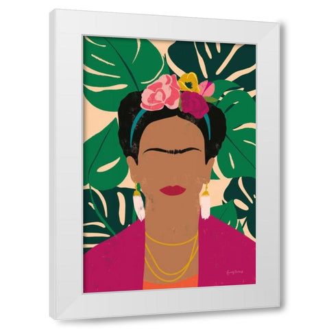 Frida Kahlo I Palms White Modern Wood Framed Art Print by Thorns, Becky
