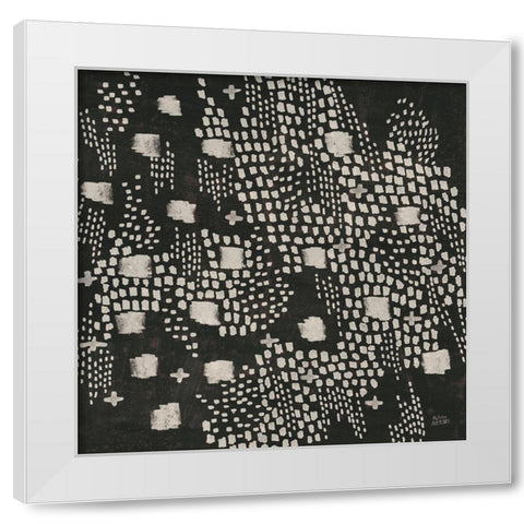 Dots and Blocks White Modern Wood Framed Art Print by Averinos, Melissa