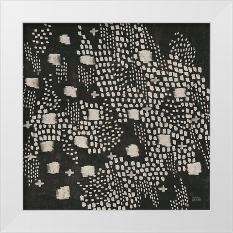 Dots and Blocks White Modern Wood Framed Art Print by Averinos, Melissa
