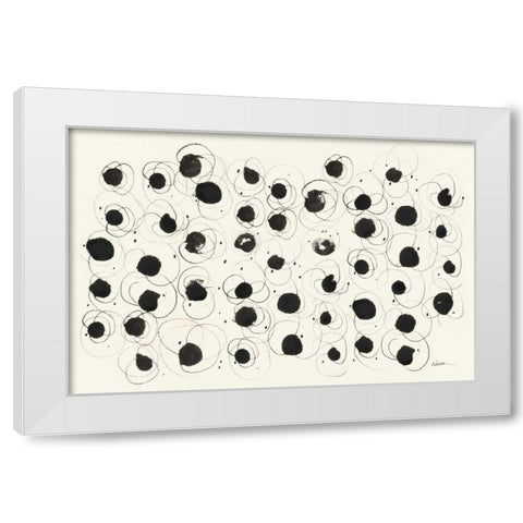Round Seven Deluxe White Modern Wood Framed Art Print by Novak, Shirley