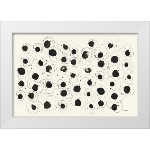 Round Seven Deluxe White Modern Wood Framed Art Print by Novak, Shirley