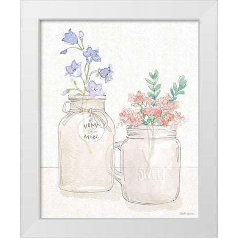 Peaceful Petals II White Modern Wood Framed Art Print by Grove, Beth