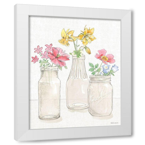 Peaceful Petals III White Modern Wood Framed Art Print by Grove, Beth