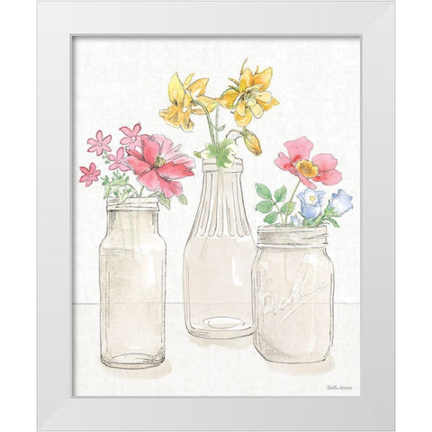 Peaceful Petals III White Modern Wood Framed Art Print by Grove, Beth