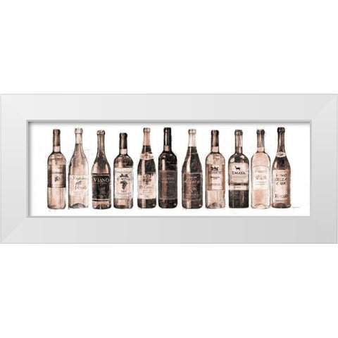 Wine Cellar Red Watercolor Imaya White Modern Wood Framed Art Print by Tillmon, Avery