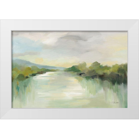 April River White Modern Wood Framed Art Print by Vassileva, Silvia