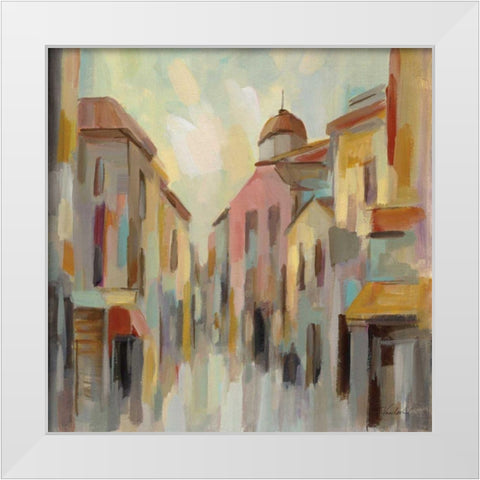 Pastel Street II White Modern Wood Framed Art Print by Vassileva, Silvia